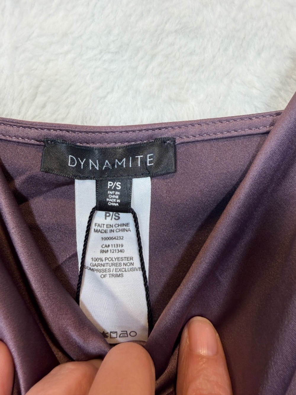 Dynamite Crop Top Womens Size Small Purple Satin Scrunch Side 90s Clubwear - Picture 3 of 8